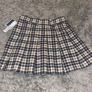Neutral Colored Plaid Skirt